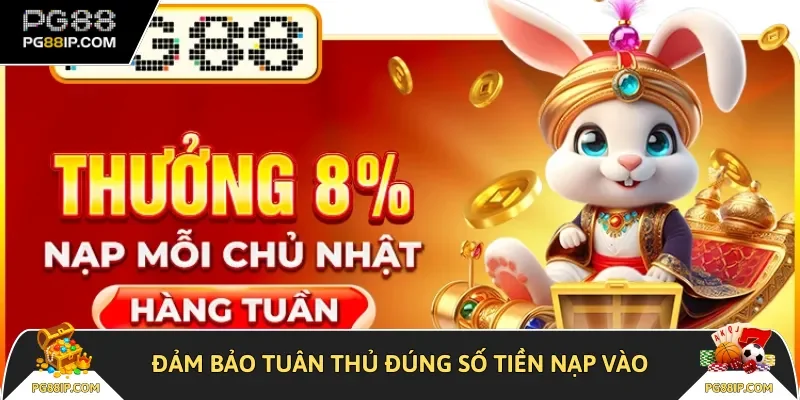 Đảm bảo tuân thủ đúng số tiền nạp vào